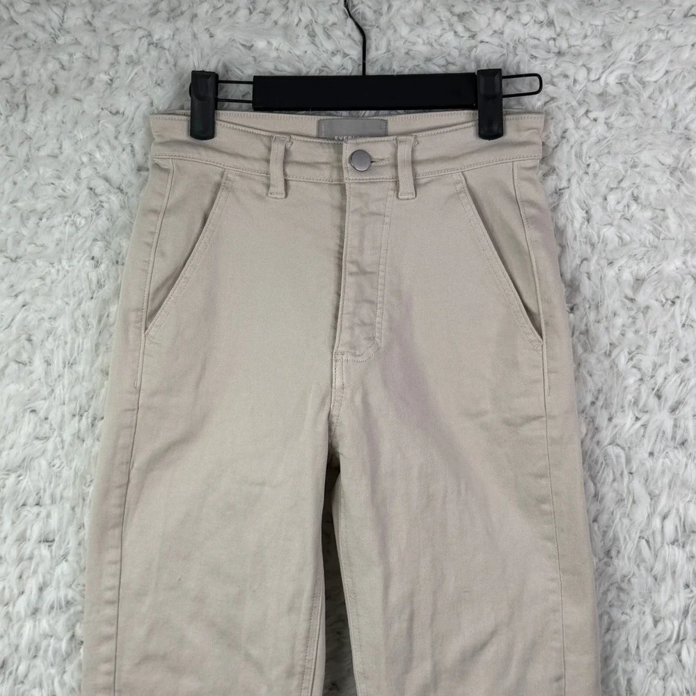 Everlane The‎ Straight Leg Crop Short Beige Womens Size 0 Classic Minimalist